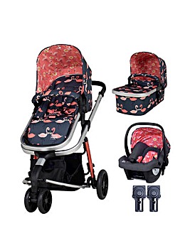 Cosatto Giggle 3 Pushchair, Hold Car Seat, Adapters Bundle - Pretty Flamingo