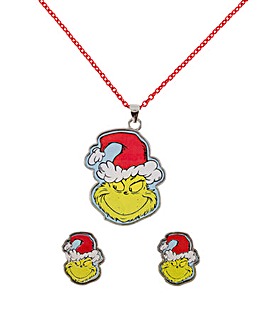 The Grinch Necklace and Earring Set