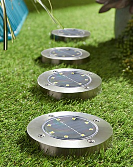 Set of 4 LED Solar Garden Path Lights