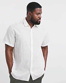 Jack & Jones Breeze Linen Short Sleeve Shirt - White