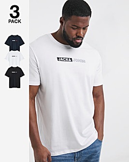 Jack & Jones Corp Play 3 Pack T-Shirt