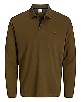 Jack & Jones Premium Rodney Long Sleeve Polo - Tan