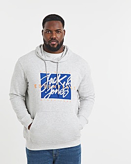 Jack & Jones Colton Sweat Hoody - Grey Melange