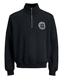 Jack & Jones York 1/4 Zip Sweatshirt - Black