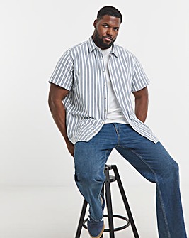Jack & Jones Joshua Oxford Stripe Shirt - Ensign Blue