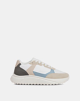 Jack & Jones Aspire PU Runner Trainer - White Multi