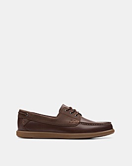 Clarks Bratton Boat Shoe - Dark Brown Leather