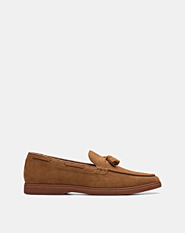 Clarks Torford Tassel Shoe - Cola Suede