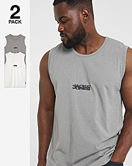 Jack & Jones Logo Vest 2 Pack - Multi