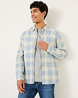 Fatface Tile Print Shirt - Ice Blue