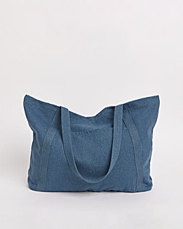 Blue Denim Oversized Tote Bag