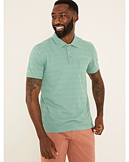 Fatface Jacquard Stripe Polo - Dusky Green