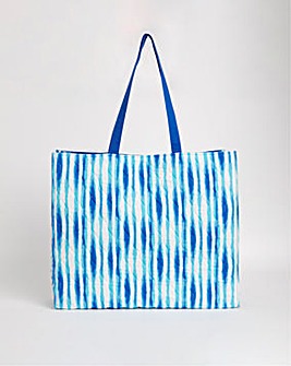 Blue Printed Quilt Oversized Tote Bag
