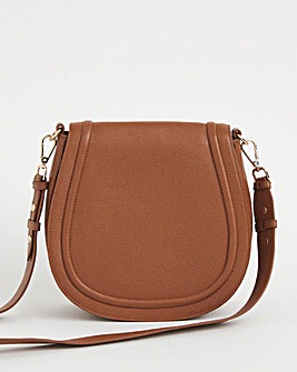 Tan Real Leather Saddle Bag