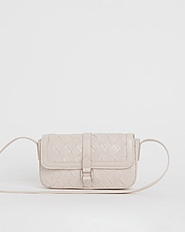 Ecru Woven Crossbody Bag