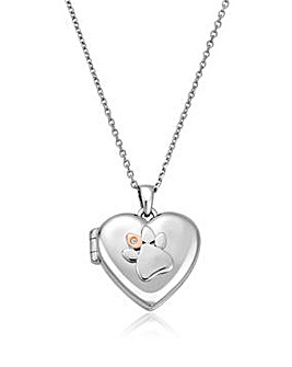 Clogau Paw Prints On My Heart Locket