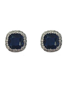 Buckley Sapphire Stud Halo Earrings