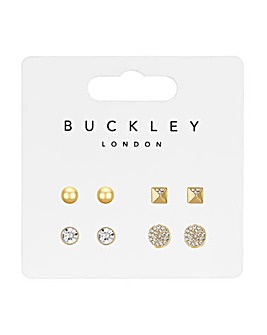 Buckey 4 Pack Gold Earring Set