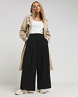 Black Magisculpt Pleated Wide Leg Trousers Regular