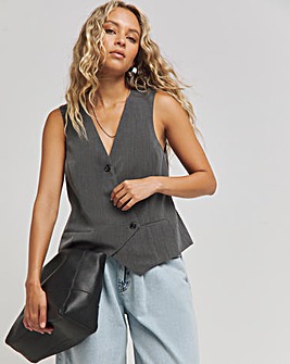 Grey Asymmetric Waistcoat