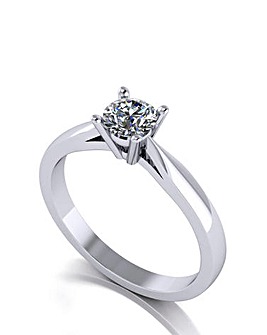 Moissanite Platinum Solitaire Ring