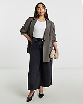 Simply Be Charcoal Oversized Single Breasted Blazer