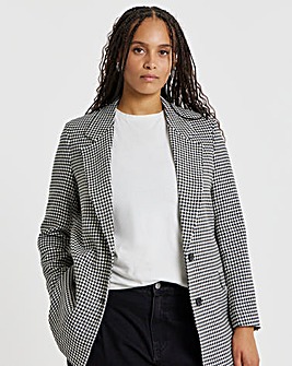 Houndstooth Single Breasted Blazer