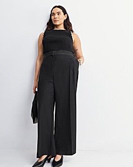 Turned Over Waistband Tailored Trouser