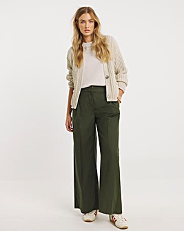 Turned Over Waistband Tailored Trouser