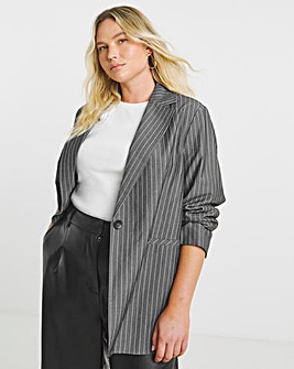 Simply Be Oversized Pinstripe Blazer
