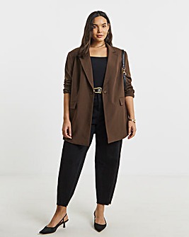 Chocolate Oversized Single Breasted Blazer