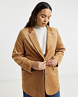 Faux Suedette Blazer