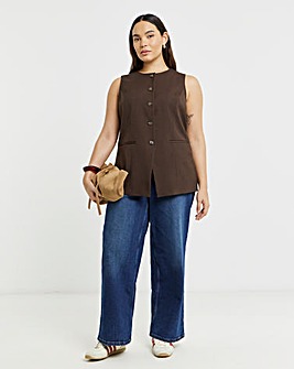 Chocolate Longline Waistcoat