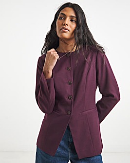 Simply Be Aubergine Collarless Waisted Blazer