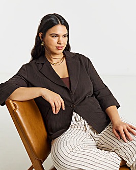 Chocolate Soft Twill Angel Sleeve Chuck On Blazer