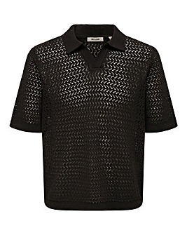Only & Sons Nyle Crochet Polo - Brown