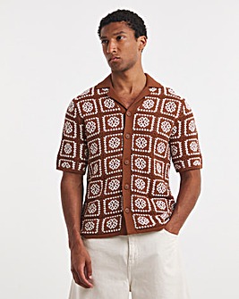 Only & Sons Bart Crochet Shirt - Rust