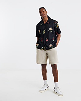 Only & Sons Edward Floral Embroided Shirt - Black