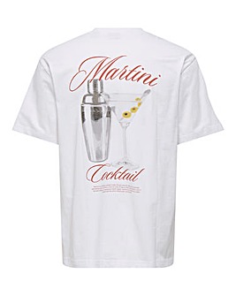Only & Sons Martini Back Graphic T-Shirt - White