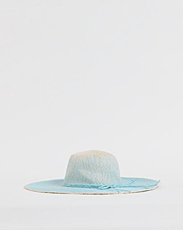 Blue Ombre Wide Brim Straw Hat