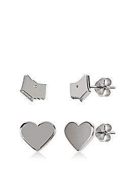Radley Signature Ladies Silver Twin Pack Earrings