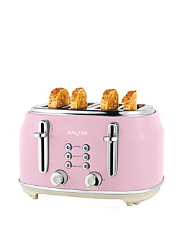 Salter Retro 4 Slice Pink Toaster