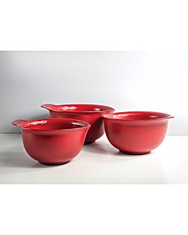 KitchenAid Set of 3 Empire Red Mixing Bowls