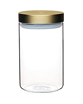 MasterClass 1L Glass Storage Jar with Burnished Brass Lid