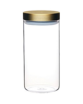 MasterClass 1.5L Glass Storage Jar with Burnished Brass Lid