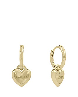 Radley 18ct Gold Plated Padlock Heart Charm Hoop Earrings