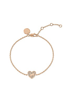 Radley 18ct Rose Gold Plated Pave Stone Heart Bracelet