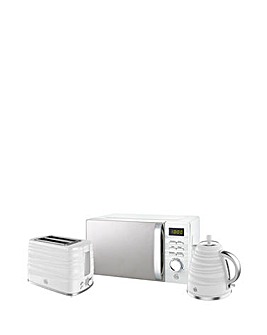 Swan Symphony White Kettle, 2 Slice Toaster and Microwave Bundle