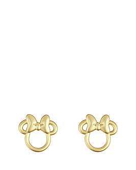 Disney Minnie Mouse Gold Plated Bow Stud Earrings