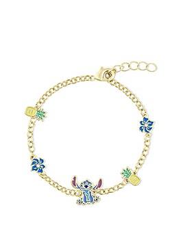 Disney Stitch Pineapple & Flower Gold Plated Bracelet